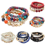 Women's 4 Pcs Colorful Beads Multilayer Bangle