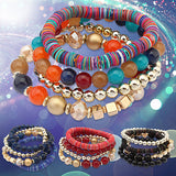 Women's 4 Pcs Colorful Beads Multilayer Bangle