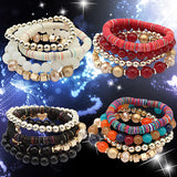 Women's 4 Pcs Colorful Beads Multilayer Bangle