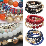 Women's 4 Pcs Colorful Beads Multilayer Bangle