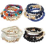 Women's 4 Pcs Colorful Beads Multilayer Bangle