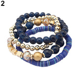 Women's 4 Pcs Colorful Beads Multilayer Bangle