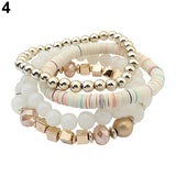 Women's 4 Pcs Colorful Beads Multilayer Bangle