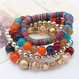 Women's 4 Pcs Colorful Beads Multilayer Bangle