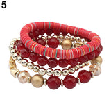 Women's 4 Pcs Colorful Beads Multilayer Bangle