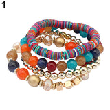 Women's 4 Pcs Colorful Beads Multilayer Bangle