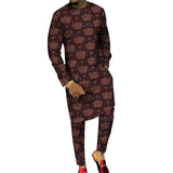 Dashiki print long shirts with trousers custom made pant sets African party clothes