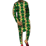 Dashiki print long shirts with trousers custom made pant sets African party clothes