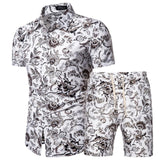 Pattern Tracksuit Men Summer Beachwear Men's Set 2020 Mens Two Piece Sets  5XL