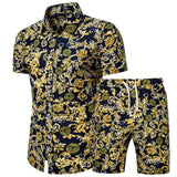 Pattern Tracksuit Men Summer Beachwear Men's Set 2020 Mens Two Piece Sets  5XL