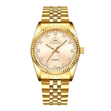 CHENXI Luxury Couple Watch Golden Fashion Stainless Steel Lovers For Women & Men Analog Wristwatch