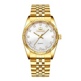 CHENXI Luxury Couple Watch Golden Fashion Stainless Steel Lovers For Women & Men Analog Wristwatch