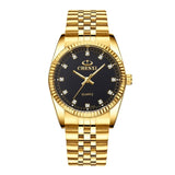 CHENXI Luxury Couple Watch Golden Fashion Stainless Steel Lovers For Women & Men Analog Wristwatch