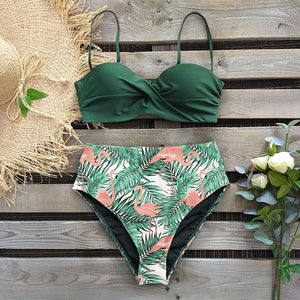 2020 Sexy Leaf Print Bikini Female Swimsuit