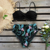 2020 Sexy Leaf Print Bikini Female Swimsuit