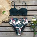 2020 Sexy Leaf Print Bikini Female Swimsuit