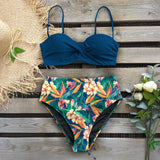 2020 Sexy Leaf Print Bikini Female Swimsuit