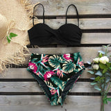 2020 Sexy Leaf Print Bikini Female Swimsuit