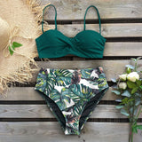 2020 Sexy Leaf Print Bikini Female Swimsuit