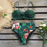 2020 Sexy Leaf Print Bikini Female Swimsuit