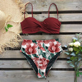 2020 Sexy Leaf Print Bikini Female Swimsuit