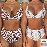 Women Bandage Bikini 2pcs Set Push-up Animal Print Leopard