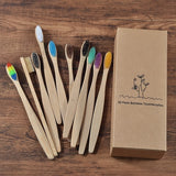 New design mixed color bamboo toothbrush Eco Friendly wooden Tooth Brush Soft bristle
