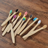 New design mixed color bamboo toothbrush Eco Friendly wooden Tooth Brush Soft bristle