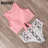 RUUHEE Swimsuit Women Bikini 2020 mujer Swimwear High Waist Bikini Set Sport Tops