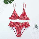 Plaid Sexy Women Bikini Set