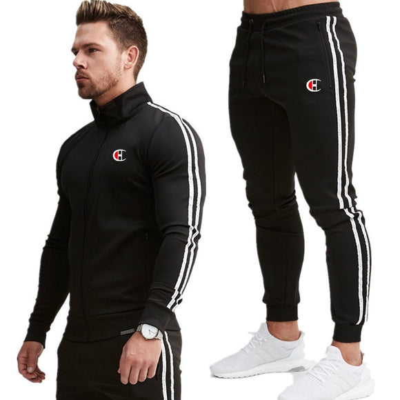 Men's Jacket + Pants Tracksuit 2 Piece Set male