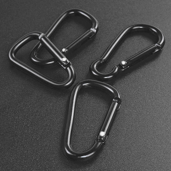 2020 New Hot Practical 10 Pcs Black D Shaped Aluminum Alloy Carabiner Hook