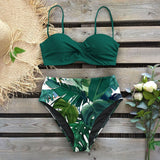 2020 Sexy Leaf Print Bikini Female Swimsuit