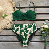 2020 Sexy Leaf Print Bikini Female Swimsuit