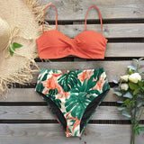 2020 Sexy Leaf Print Bikini Female Swimsuit