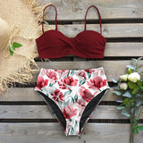 2020 Sexy Leaf Print Bikini Female Swimsuit