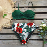 2020 Sexy Leaf Print Bikini Female Swimsuit