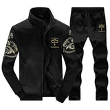 Tracksuits Men Polyester Sweatshirt Sporting Fleece 2020 Gyms Spring Jacket + Pants