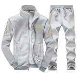 Tracksuits Men Polyester Sweatshirt Sporting Fleece 2020 Gyms Spring Jacket + Pants