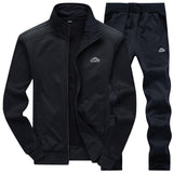 Tracksuits Men Polyester Sweatshirt Sporting Fleece 2020 Gyms Spring Jacket + Pants