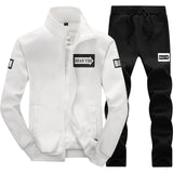 Tracksuits Men Polyester Sweatshirt Sporting Fleece 2020 Gyms Spring Jacket + Pants