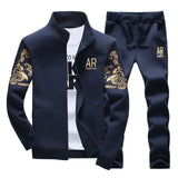 Men's Tracksuit Sportswear Sets 2 Piece Zipper Sweatshirt + Sweatpants